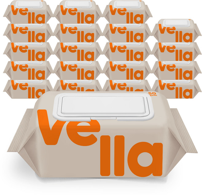 벨라 에센스 엠보싱 물티슈 캡형, 20개, 100매, 50g