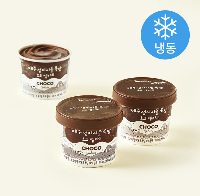 미스터밀크 제주성이시돌목장 초코 젤라또 (냉동), 100ml, 3개입, 1개