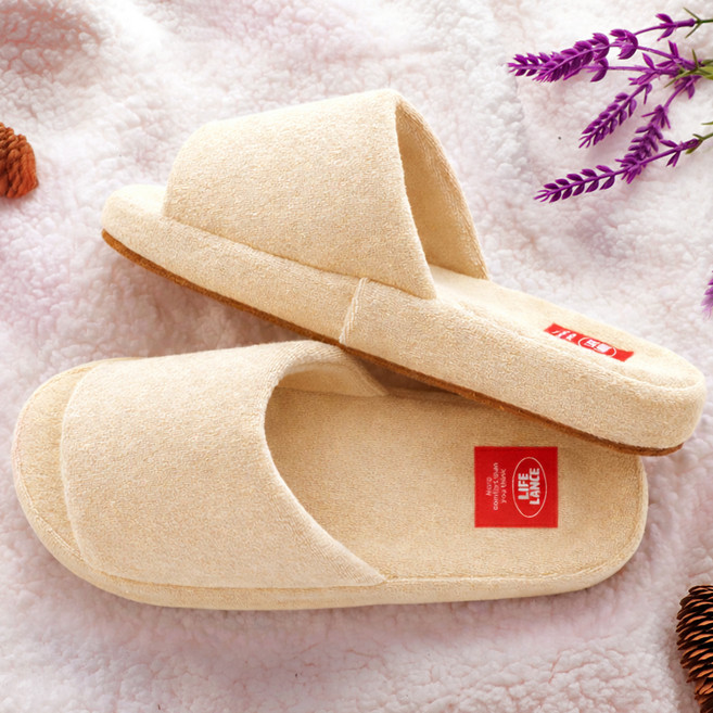 라이프란스 층간소음 거실화 테리 폼 슬리퍼, 크림, 1개