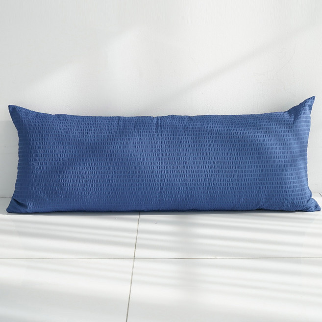 스코홈 냉감 시어서커 긴 베개커버, 심쿵네이비