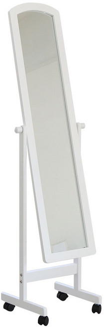 포메리트 이동식 슬림 전신거울, 화이트