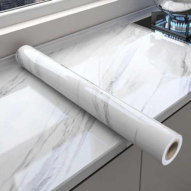 연하 기름때 방지 방수 알루미늄 대리석 패턴 시트지, 1개