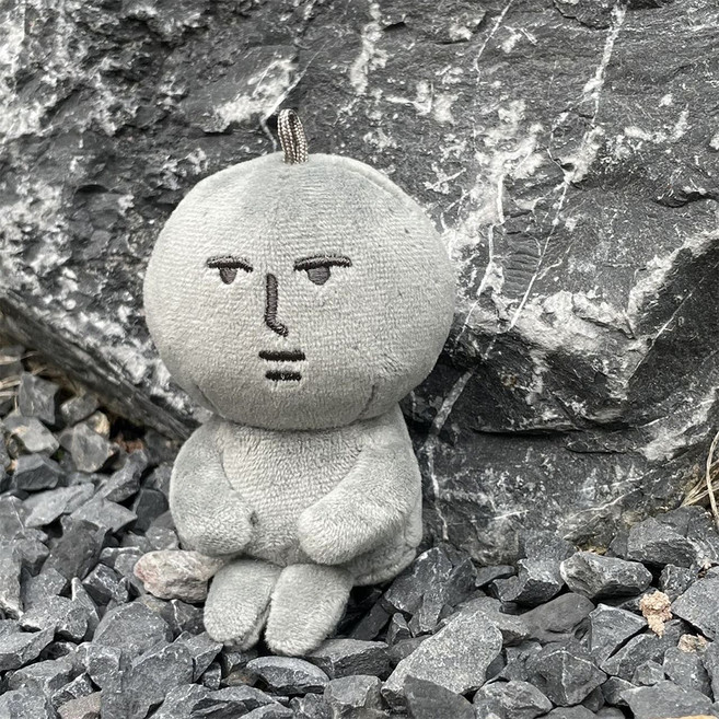 다다랜드 인생무상 돌멩이 인형 키링, 10cm, 그레이, 1개