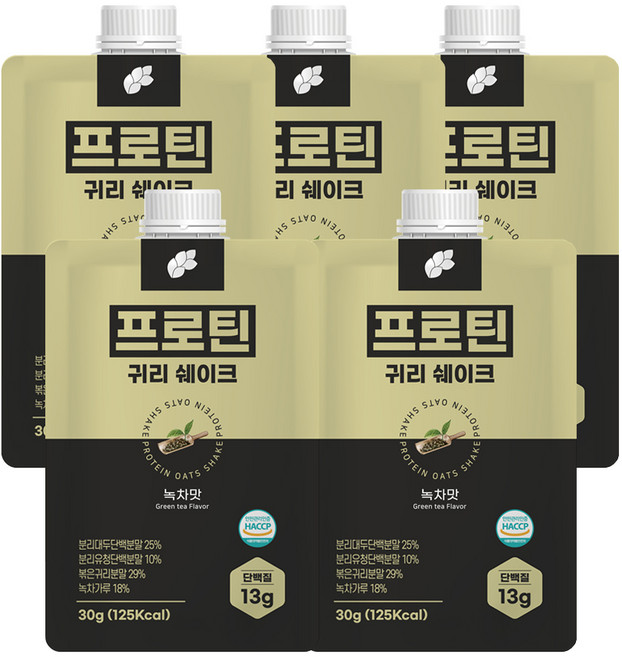 논앤밭위드 프로틴 귀리쉐이크 녹차맛, 30g, 5개