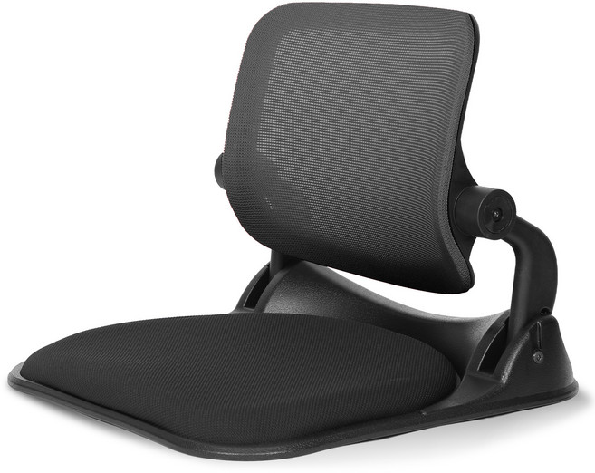 체어포커스 바른자세 등받이 틸팅 접이식 메쉬 좌식의자 CHA7, 올블랙