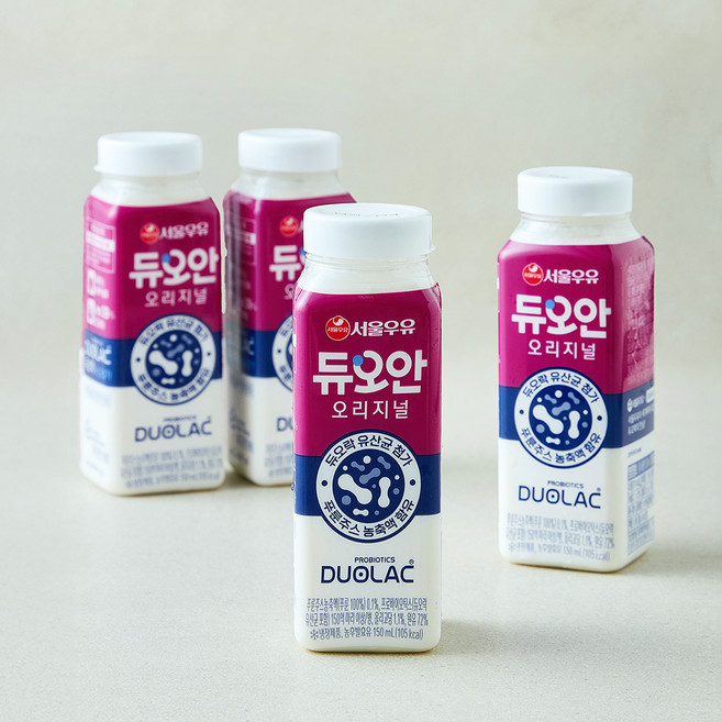 서울우유 듀오안 오리지널, 4개, 1개입, 150ml