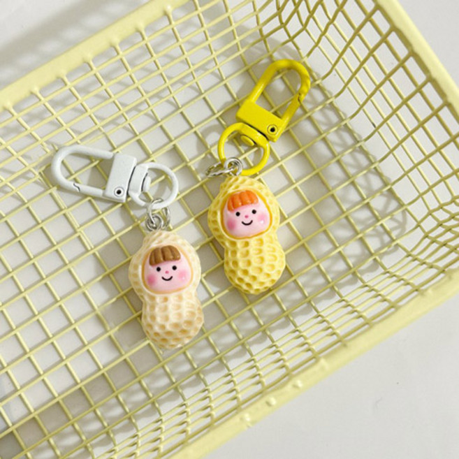 버블리데이 파스텔 미니 땅콩 가방 키링 2종 세트