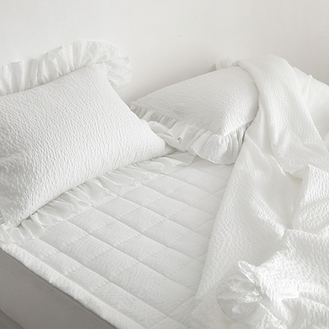 아망떼 아이스가든 시어서커 리플 여름 침대패드, 화이트