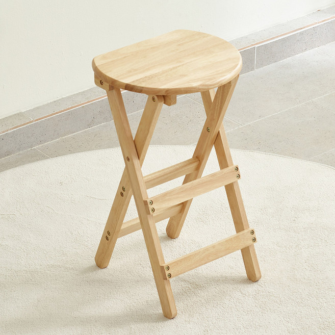 예다움 접이식 원목 바스툴 일반형, 내추럴, 1개