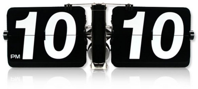 히키스 어반 레트로 스타일 대형 플립 벽시계, 블랙