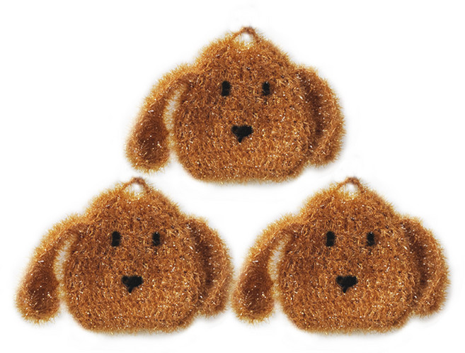 선우랜드 귀여운 핸드메이드 강아지 수세미, 3개입, 1개