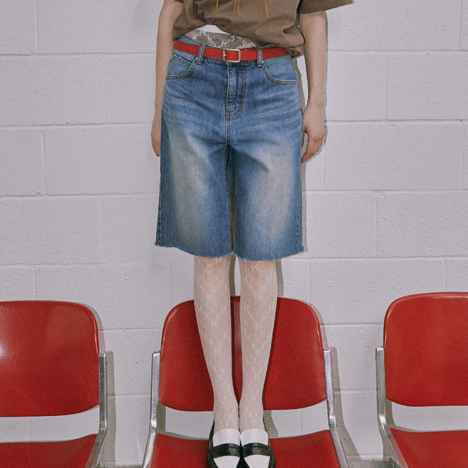 MICHIKOLONDON 水洗男女通用五分牛仔褲