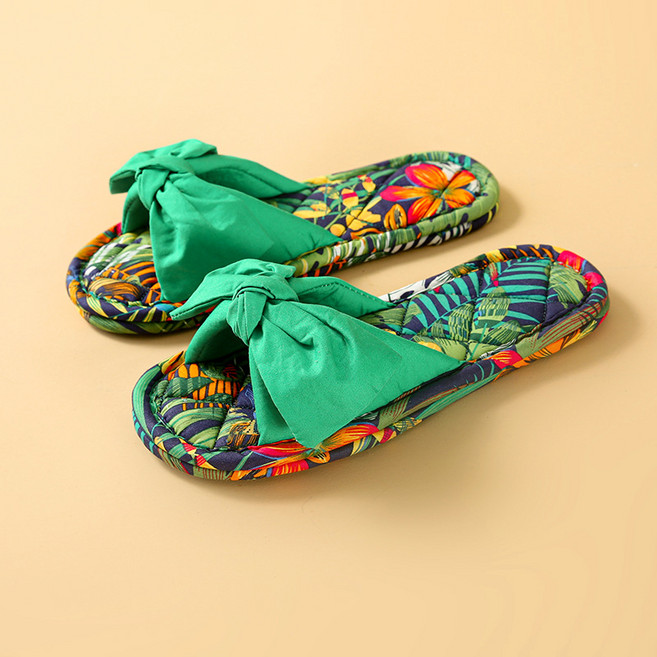 에버하우스 트로피컬 리본 쿠션 거실화, 그린, 1개