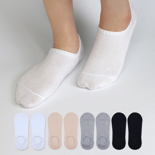 이지레그 여성용 발등 덮는 면두올 무지 페이크삭스 8켤레