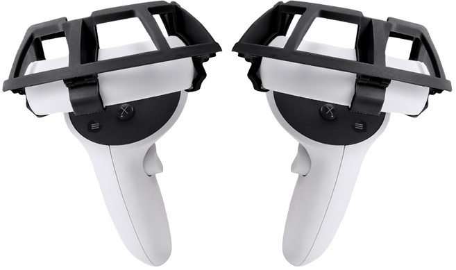 대한 오큘러스 퀘스트2 컨트롤러 보호 커버 그립 범퍼 악세사리 블랙, 1세트, OQ-014