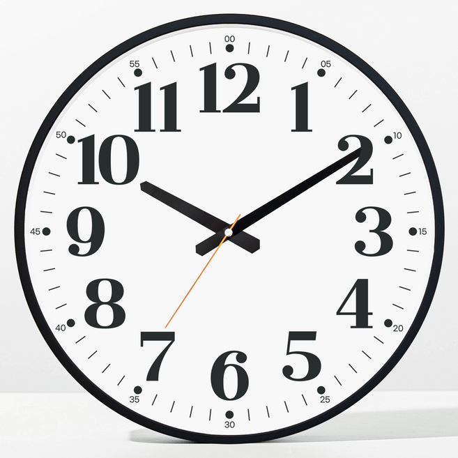 메르헨몬드 빅사이즈 대형 40cm 맥시멈 무소음 벽시계, 블랙