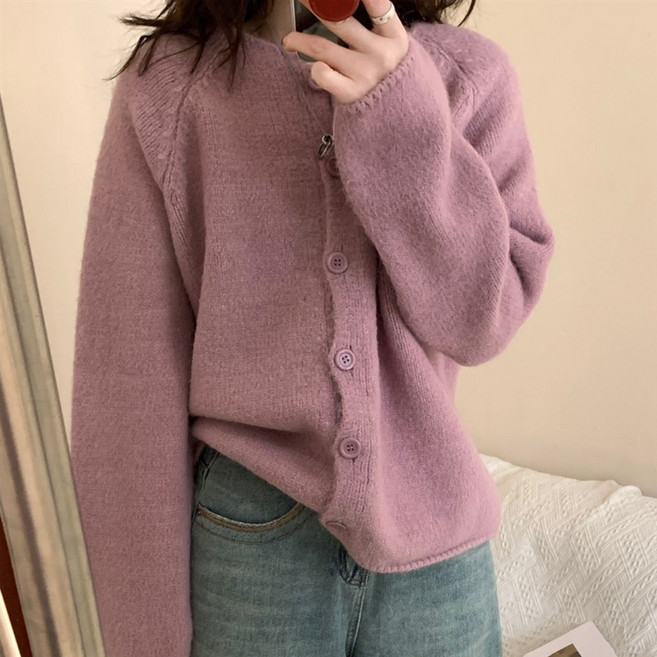 더시럽 여성용 나그랑 캐주얼 비비드 니트 가디건