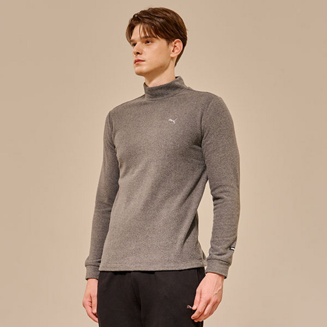 푸마바디웨어 남성용 플리스 모크넥 긴팔 티셔츠