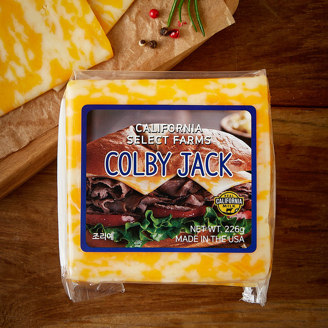 루미아노 캘리포니아 셀렉트 팜즈 콜비 잭 슬라이스 치즈, 226g, 1개, 1개입