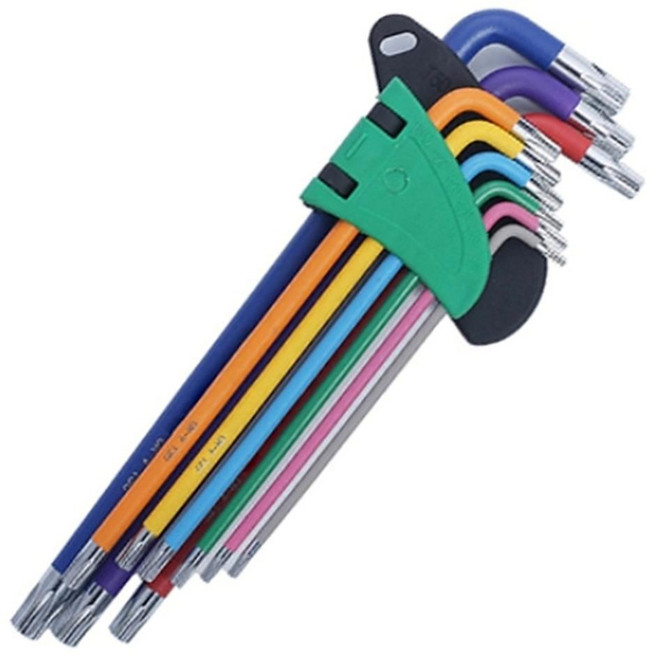 Dr.Tools 多功能工業級鉻釩鋼彩色星型扳手9件組, 扳手 六角款 M 9支, 1組