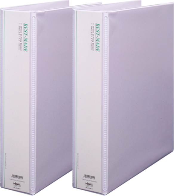 위즈오피스 투명 O링바인더 5cm, 화이트, 2개