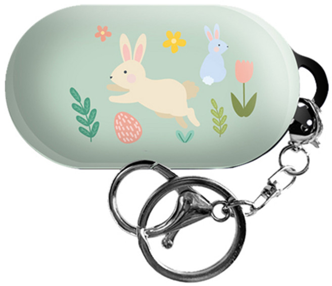 까미또 갤럭시 버즈/버즈플러스 3D하드 케이스 + 키링, 토끼, 1개, 토끼