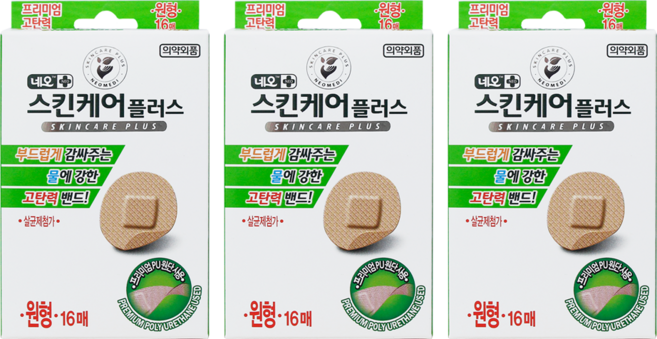 네오 스킨케어 플러스 고탄력 상처밴드, 16개입, 3개