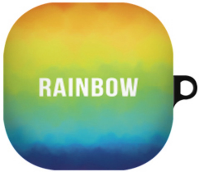 단부리 버블 아트 갤럭시 버즈 프로 /버즈2 하드 케이스, 레인보우