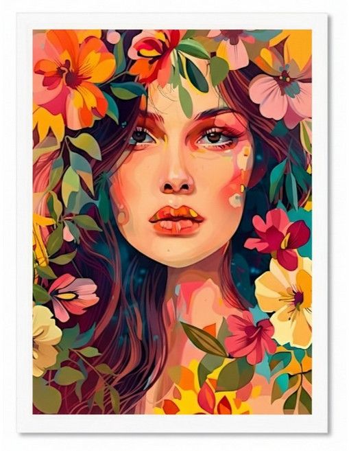 비즈포유 북유럽 Floral Portrait 알루미늄 아크릴 액자, P10 화이트