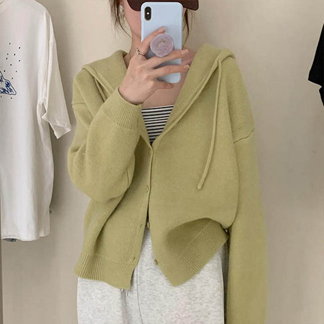 앤드스타일 여성용 뮤드어 후드 긴팔 니트 가디건 264202