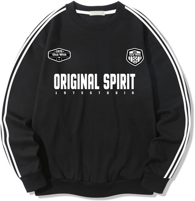 일루소 남녀공용 WD 특양면 소매 투라인 위드스프릿 오버핏 맨투맨