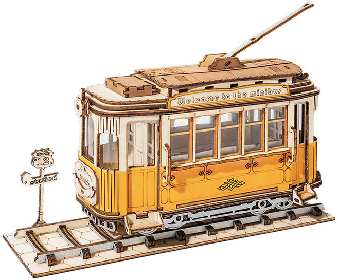 로라이프 우드 노면전차 미니어쳐 DIY 키트 TG505, 혼합색상, 1세트