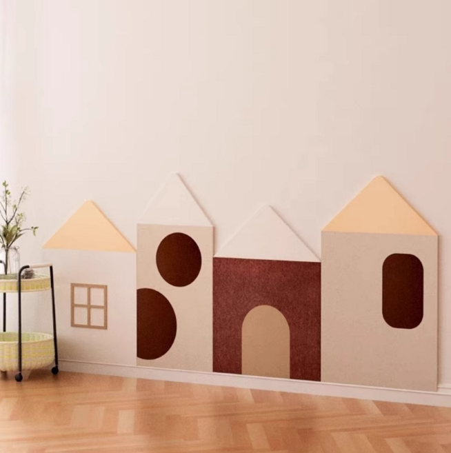 올리웰 펠트 3D입체 인테리어 충돌방지 벽 꾸미기 패널 4종 세트, 혼합색상