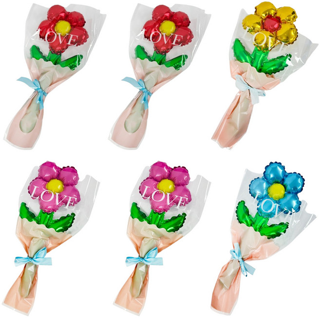 파티공구 꽃다발 풍선키트 6종 세트, 해피, 1세트