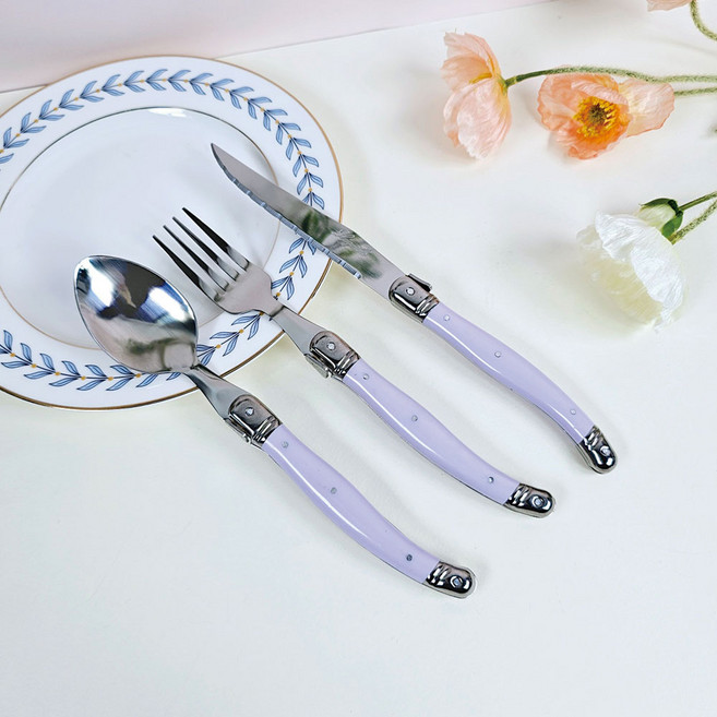 리옹라귀올 커트러리 양식기 3종 세트, 연보라, 1세트, 단품
