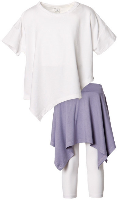 유라비 여아용 오버핏 티셔츠 + 언벨 치렝스 세트