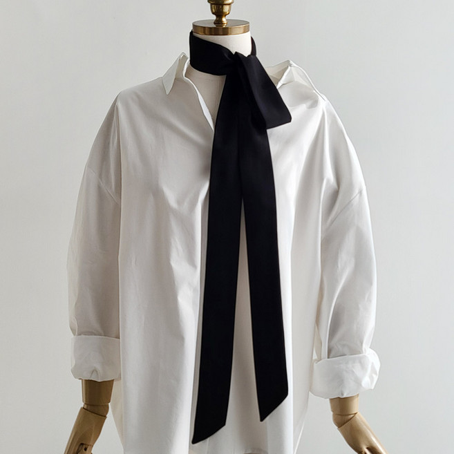 바비수 여성용 브럼 슬림 롱타이 스카프