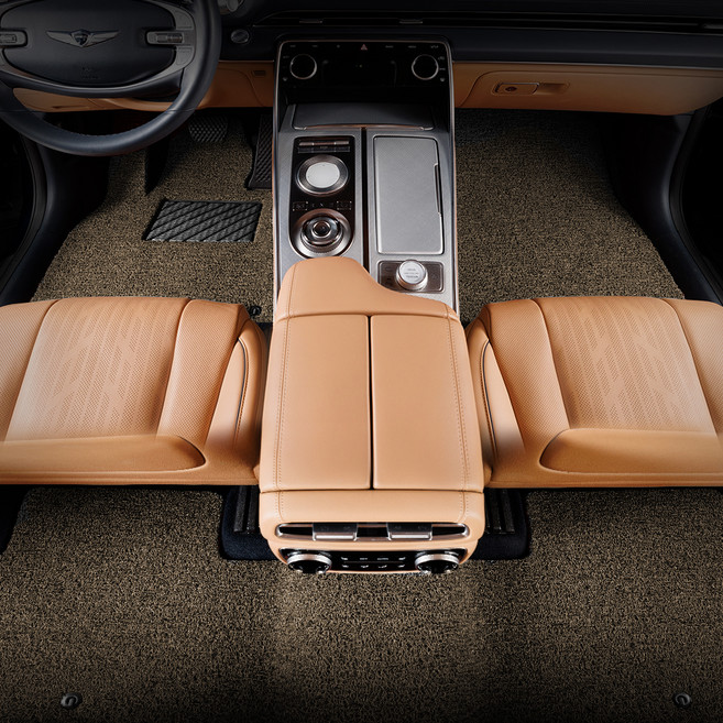 메이튼 차량용 코일 카매트 확장형 1열 + 2열 세트, 기아 니로EV (18년8월~22년), 브라운