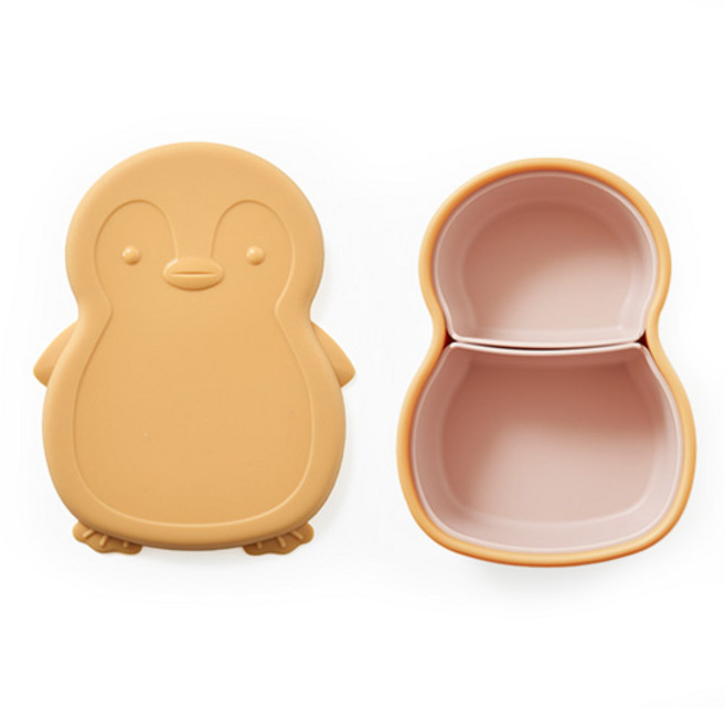 마미스테이블 아동용 펭귄 도시락통 1단, 비스크옐로우, 1개