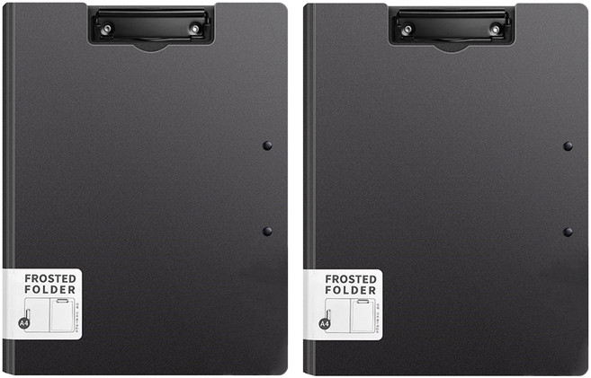 동아피엠에스 심플 커버 양방향 더블 클립보드 A4, 블랙, 2개