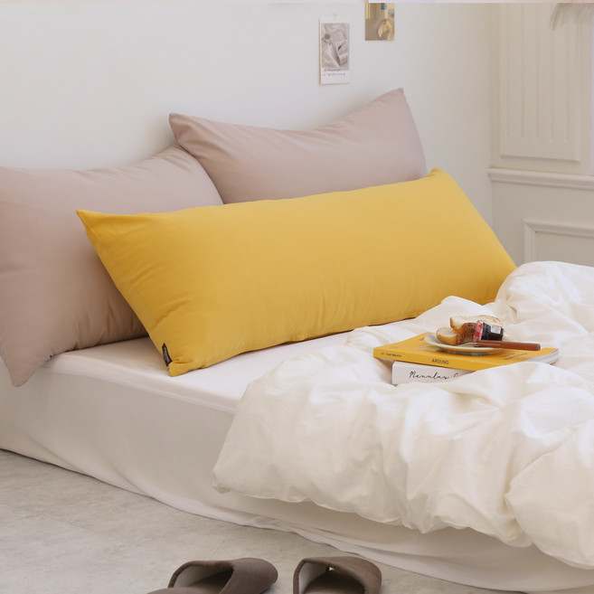 포홈 핸드메이드 사각 바디필로우 커버, 비비드 머스타드