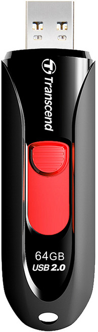 Transcend 創見 JetFlash 590 USB 2.0 隨身碟 黑色 TS64GJF590K, 64GB