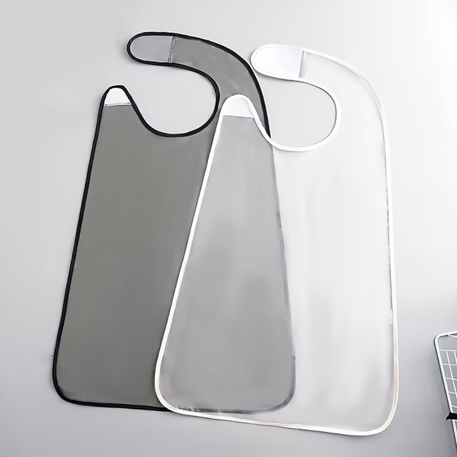 다퍼남 TPU 방수 턱받이 2종 세트, 블랙, 화이트, 1세트