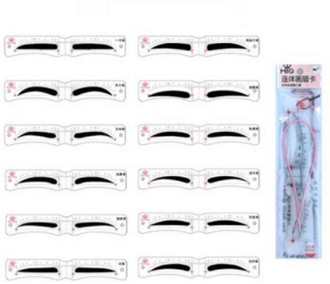 눈썹그리기 가이드 고정틀 12종 키트, 1세트