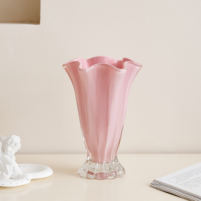 Mirnoa 花束玻璃花瓶 MMM3508, 粉紅色