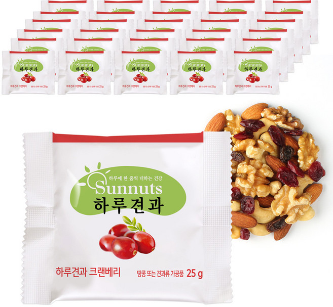 하루견과 크랜베리 믹스넛, 25g, 30개