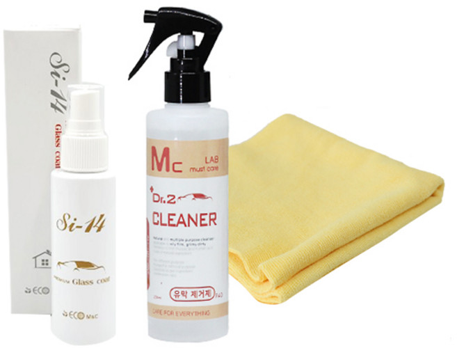 MC Lab 유리막코팅제 Si-14 60ml + 유막제거제 R40 200ml + 타월 세트, 1세트