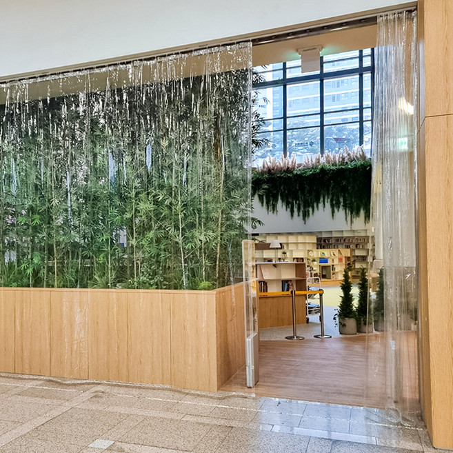 메종텍스타일 투명 비닐 아일렛형 우레탄 커튼 0.15t + S고리 + 저소음 고급레일 6번 세트 방문설치