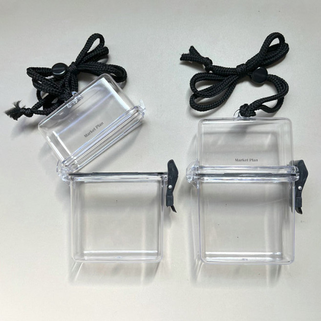 마켓플랜 휴대용 포토카드 케이스 2p, 투명, 1세트