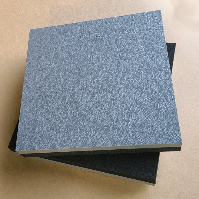 덕진스펀지 흡음 방음 방진 매트 250 x 250 x 36 mm, 회색 + 검은색, 2개